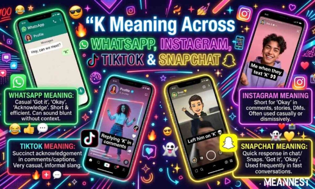 K Meaning Across WhatsApp, Instagram, TikTok & Snapchat